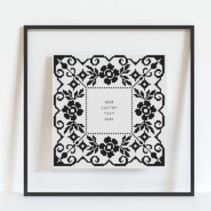 Custom Text Cross Stitch Pattern - Choose Your Own Words - Funny Lyrics Sarcasm Rude Snarky Inspirational - PDF Download - Black & White