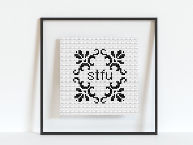 STFU Cross Stitch Pattern PDF Pattern Beginner Cross Stitch Subversive