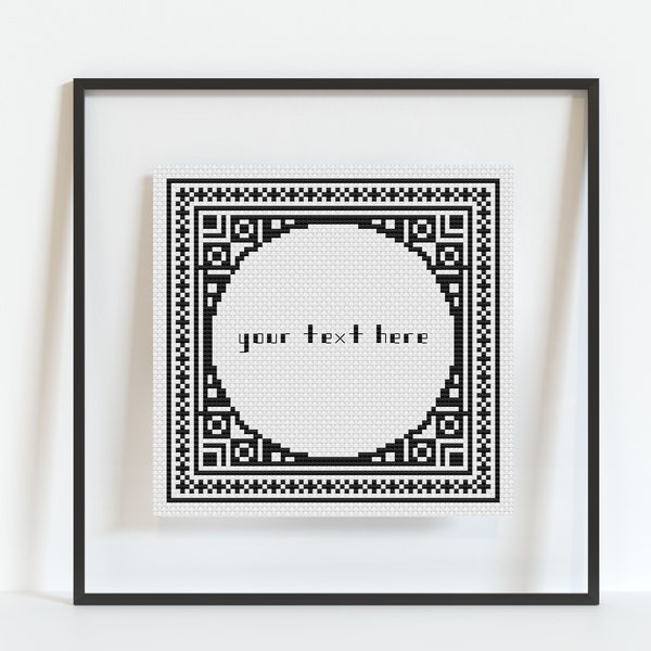 Custom Text Cross Stitch Pattern - Choose Your Own Words - Funny Lyrics Sarcasm Rude Sassy Snarky - PDF Download - Black & White - Simple