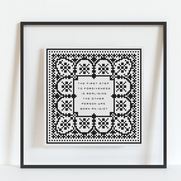 The First Step to Forgiveness - PDF Pattern - Subversive Cross Stitch Pattern - Irreverent - Simple - PDF Download