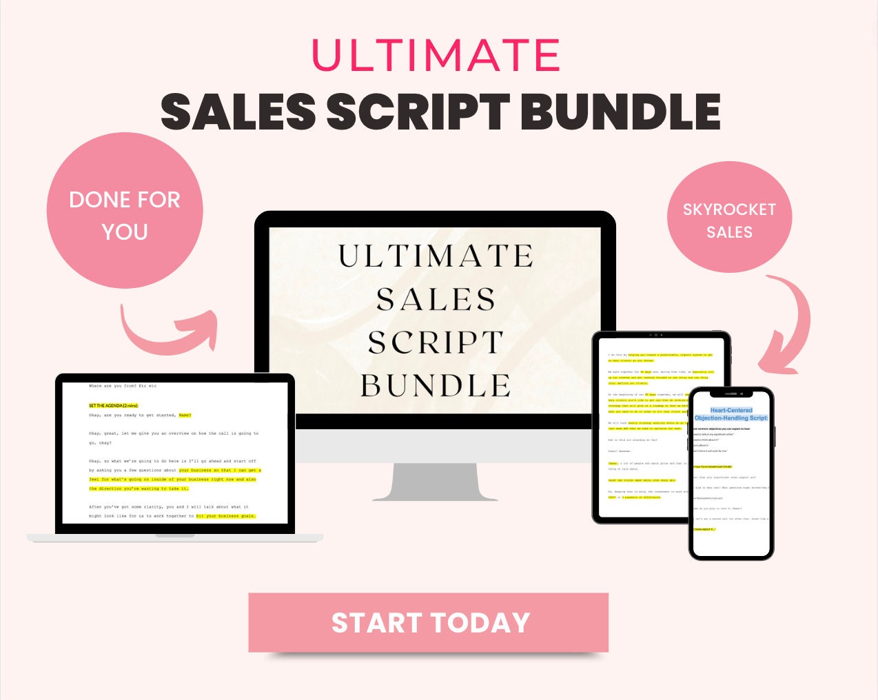 Sales Script Bundle for Small Business Coaching Canva Etsy