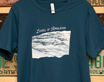 Layers of Appalachia Shirt | Blue Print | Unisex | Waterrock Knob, Blue Ridge Parkway NC