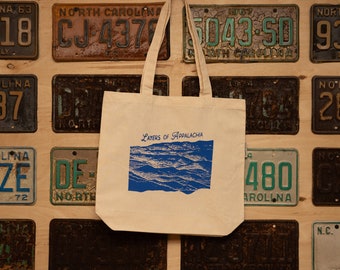 Layers of Appalachia Organic Cotton Tote Bag | Blue Print | WNC