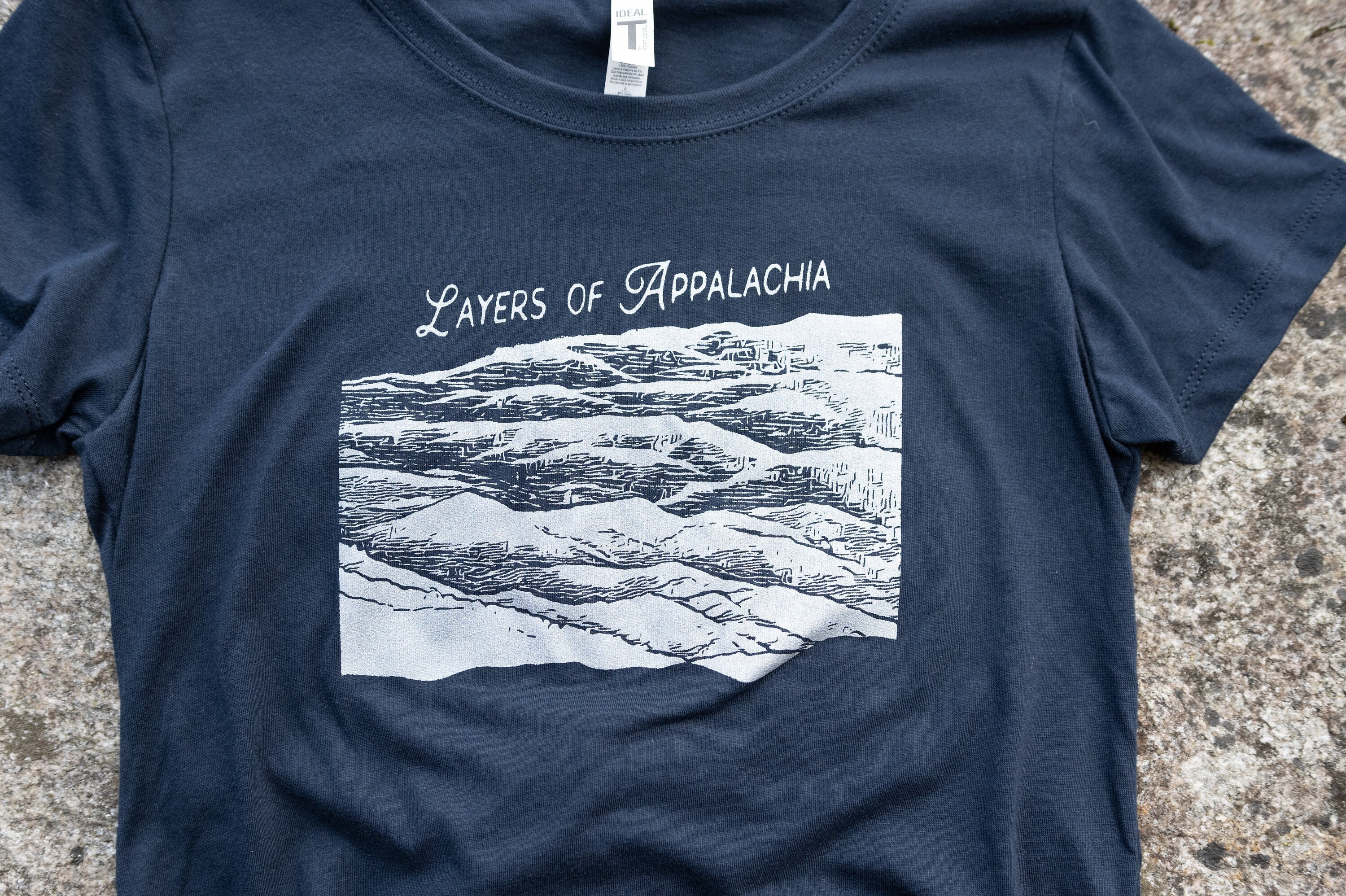Women's Layers of Appalachia Shirt / Silver Print / Waterrock Knob, Blue Ridge Parkway NC