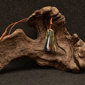 Surfite Freeform Pendant with a Minimalist Leather Cord Sliding Knot Necklace