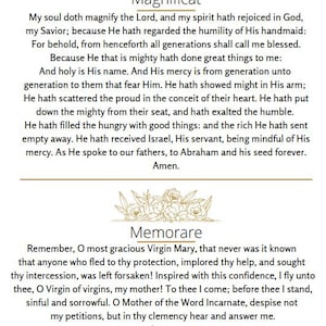 Magnificat & Memorare Prayers