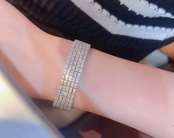 18k Natural Diamond Tennis Bracelet