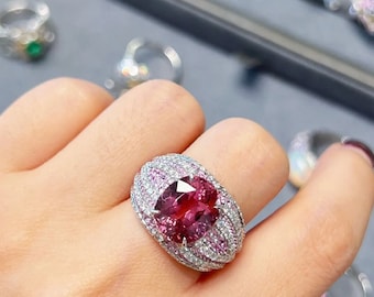 Tourmaline and Diamond Ring in 18k White Gold