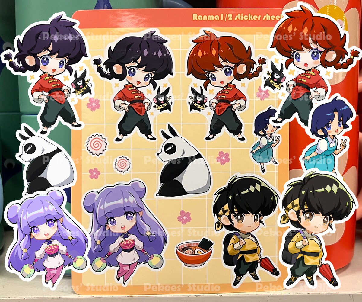 Ranma1/2 Kawaii Anime Sticker Sheet Etsy