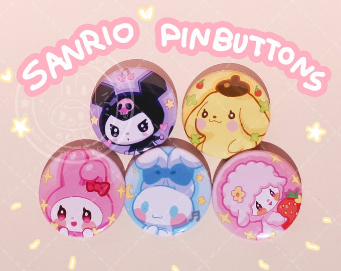 Kawaii Cute Art Pin Button Etsy