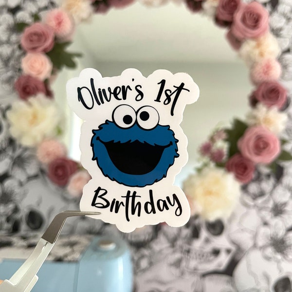 Cookie Monster birthday stickers, Cookie Monster birthday