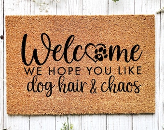 Lustige Hunde-Türmatte, Coir-Türmatte, Willkommensmatte, lustige Hundegeschenke, Geschenk zur Wohnungsöffnung, Neues Zuhause Geschenk, Hundeliebhaber Geschenk, Outdoor-Türmatte