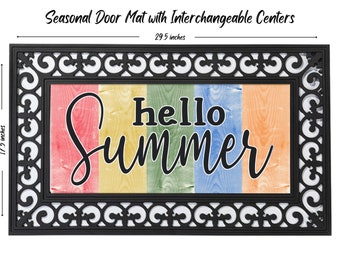 Hello Summer Door mat, Summer doormat, seasonal door mat, Welcome doormat, doormat insert, door mat insert
