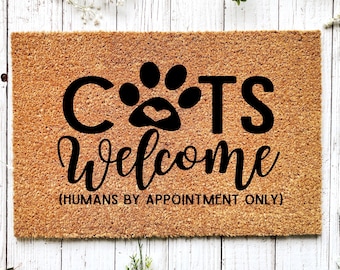 Felpudo de gato divertido, felpudo de coco, regalo de bienvenida, regalo de nuevo hogar, alfombra de bienvenida, regalos divertidos para gatos, regalo de amante de los gatos, felpudo al aire libre