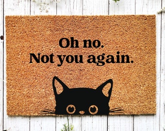 Felpudo de gato divertido, Felpudo de coco, Regalo de bienvenida, Regalo de hogar nuevo, Alfombra de bienvenida, Regalos de gato divertido, Regalo de amante del gato, Felpudo al aire libre