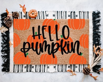 Pumpkin Doormat, Outdoor Coir Doormat, Halloween Porch Decor, Fall Decor, Welcome Doormat, Fun Doormat, Welcome To Our Patch Doormat