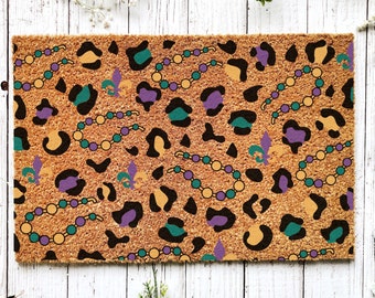 Welcome Mardi Gras Masks Doormat | Nola Housewarming Gift | Fat Tuesday | Doormat Closing Gift | Welcome Doormat | Front Door Home Door Mat