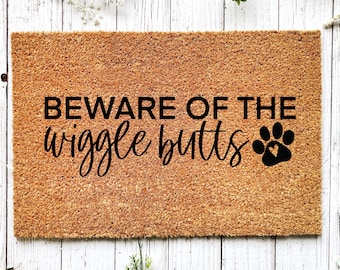 Welcome Home Mat, Wiggle Butts Doormat, Dog Doormat, Housewarming Gift, New Home Gift, Welcome Mat, Porch, Outdoor Doormat, Front Door Mat