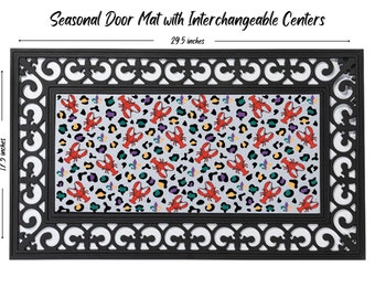 Mardi Gras Door mat, Louisiana doormat, seasonal door mat, Welcome doormat, doormat insert, door mat insert