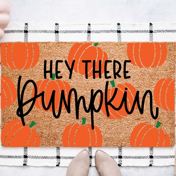 Welcome Pumpkin Pattern Door Mat, Fall Doormat, Welcome Mat, Cute Pumpkin Fall Door Mat, Fall Autumn Decor Gift, Home Doormat Gift