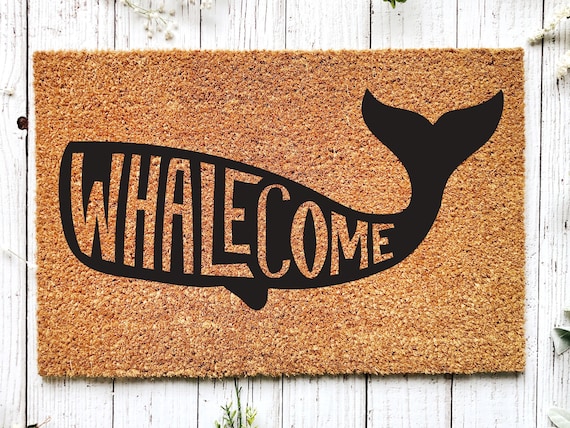 Welcome Mat, Beach Doormat, Whale Lover Gift, Housewarming Gift, Home Doormat, New Home Owner Gift, Welcome Doormat, Funny Front Door Mat
