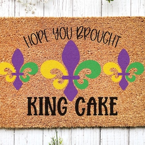 Welcome Mardi Gras Masks Doormat | Nola Housewarming Gift | Fat Tuesday | Doormat Closing Gift | Welcome Doormat | Front Door Home Door Mat