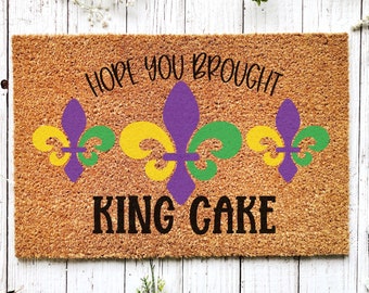 Welcome Mardi Gras Masks Doormat | Nola Housewarming Gift | Fat Tuesday | Doormat Closing Gift | Welcome Doormat | Front Door Home Door Mat