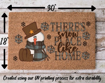 Snow Place Like Home Door Mat | Christmas Doormat | Winter Decoration | Welcome Mat | Holiday Doormat | Winter Decor | Christmas Gift
