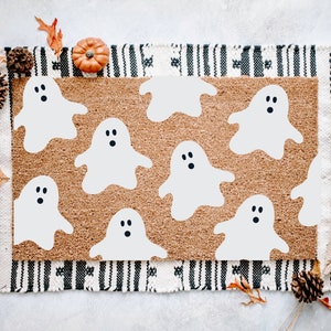 Ghosts Halloween Doormat, Outdoor Coir Doormat, Halloween Porch Decor, Fall Decor, Welcome Doormat, Fun Doormat, Boo Doormat