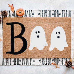 Ghosts Halloween Doormat, Outdoor Coir Doormat, Halloween Porch Decor, Fall Decor, Welcome Doormat, Fun Doormat, Boo Doormat