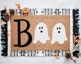 Ghosts Halloween Doormat, Outdoor Coir Doormat, Halloween Porch Decor, Fall Decor, Welcome Doormat, Fun Doormat, Boo Doormat