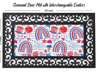Welcome Door Mat | Patriotic Door Mat | Independence Day | Housewarming Gift | Closing Gift | Welcome Doormat doormat insert