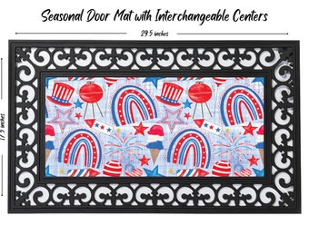 Welcome Door Mat | Patriotic Door Mat | Independence Day | Housewarming Gift | Closing Gift | Welcome Doormat doormat insert