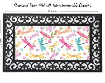 Dragonfly Welcome Door Mat | Summer Theme Doormat | Spring Decor | Housewarming Gift | Front Door Mat | Welcome Doormat doormat insert