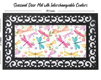 Dragonfly Welcome Door Mat | Summer Theme Doormat | Spring Decor | Housewarming Gift | Front Door Mat | Welcome Doormat doormat insert