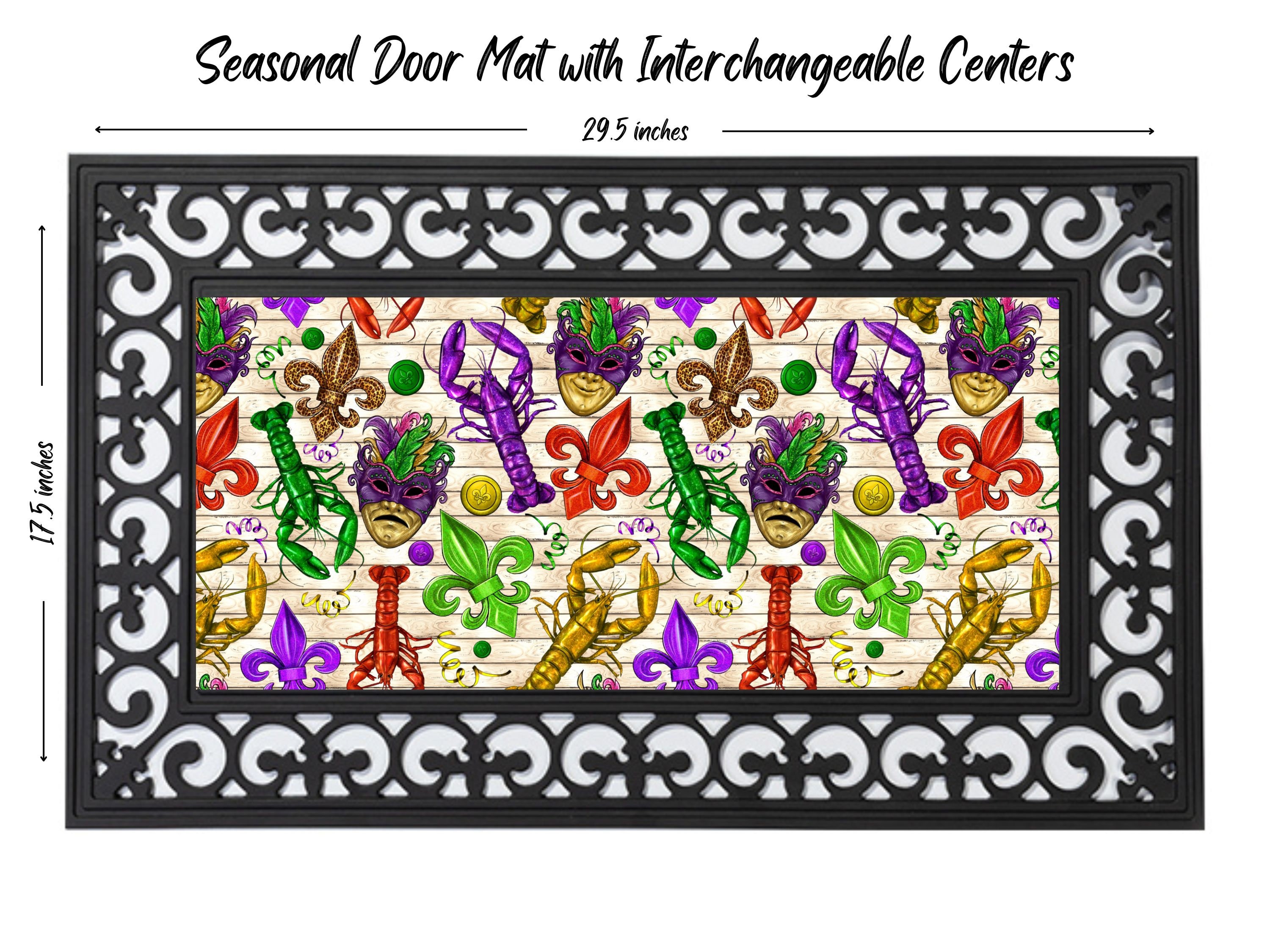 Mardi Gras Door Mat, Louisiana Doormat, Seasonal Door Mat, Welcome