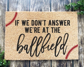 Baseball Coir Doormat - Welcome Mat for Baseball Families - 18x30 Inches