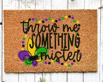 Welcome Mardi Gras Masks Doormat | Nola Housewarming Gift | Fat Tuesday | Doormat Closing Gift | Welcome Doormat | Front Door Home Door Mat