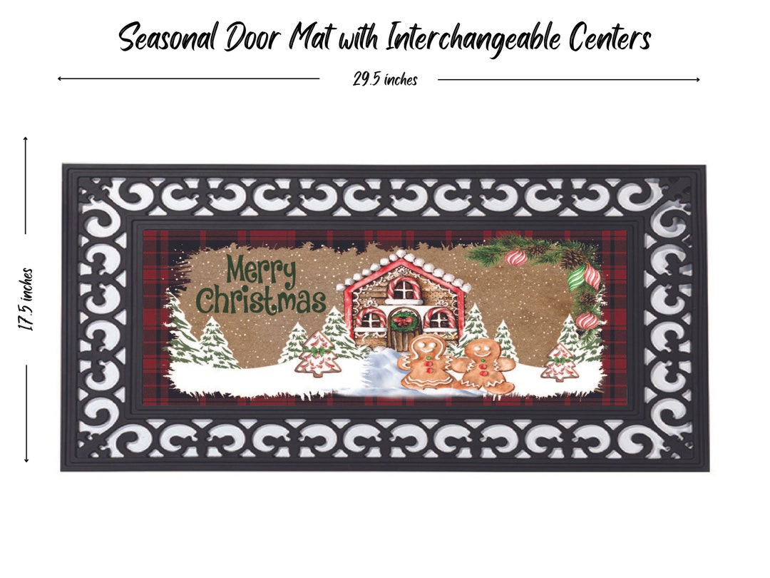 Gingerbread Door Mat, Christmas Doormat, Seasonal Door Mat,