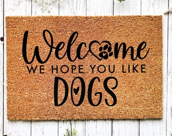 Lustige Hunde-Türmatte, Coir-Türmatte, Willkommensmatte, lustige Hundegeschenke, Geschenk zur Wohnungsöffnung, Neues Zuhause Geschenk, Hundeliebhaber Geschenk, Outdoor-Türmatte