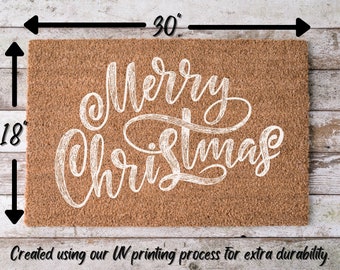 Merry Christmas Door Mat | Hippo Christmas Doormat | Winter Decoration | Welcome Mat | Holiday Doormat | Winter Decor | Christmas Gift
