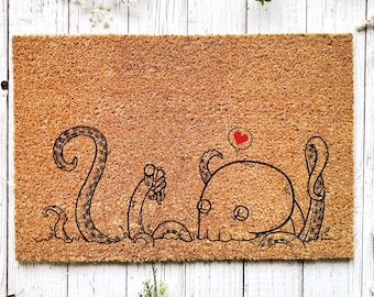 Welcome Mat, Beach Doormat, Octopus Lover Gift, Housewarming Gift, Home Doormat, New Home Owner Gift, Welcome Doormat, Funny Front Door Mat