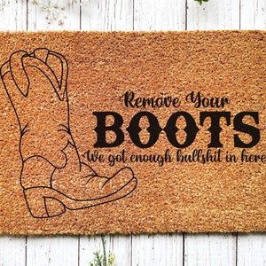 Funny Coir Doormat - Welcome Mat for Front Door, Housewarming Gift, New Home Gift, Porch Decor, Outdoor Welcome Mat, Western Doormat