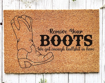 Funny Coir Doormat - Welcome Mat for Front Door, Housewarming Gift, New Home Gift, Porch Decor, Outdoor Welcome Mat, Western Doormat