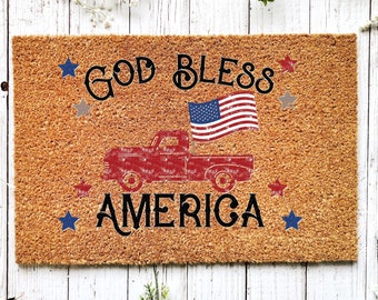 USA doormat | Forth of July | Summer doormat | Gift | Welcome doormat | Patriotic | Americana Decor