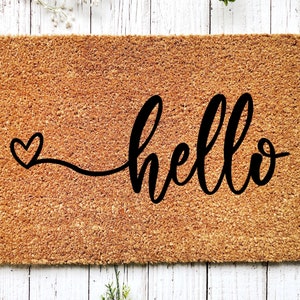 Hello Doormat, Funny Doormat, Housewarming Gift, Home Doormat, Coir Doormat, Welcome Mat, Front Door Doormat, Welcome Doormat, New Home Gift