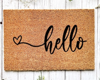 Hallo deurmat, grappige deurmat, housewarming cadeau, huis deurmat, kokos deurmat, welkom mat, voordeur deurmat, welkom deurmat, nieuwe home gift