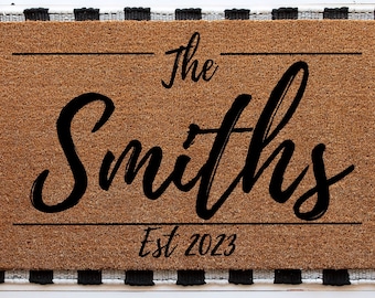 Housewarming Gift | Wedding Gift | Custom Doormat | Personalized Doormat | Closing Gift | Welcome Doormat | Front Door Mat | Monogram Rug
