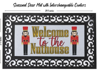 Nutcracker Door mat, Christmas doormat, seasonal door mat, Welcome doormat, doormat insert, door mat insert