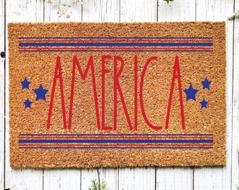 USA doormat | Forth of July | Summer doormat | Gift | Welcome doormat | Patriotic | Americana Decor